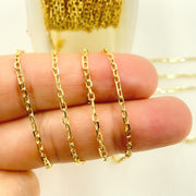 14K Solid Yellow Gold Diamond Cut Cable & Marina Link Chain